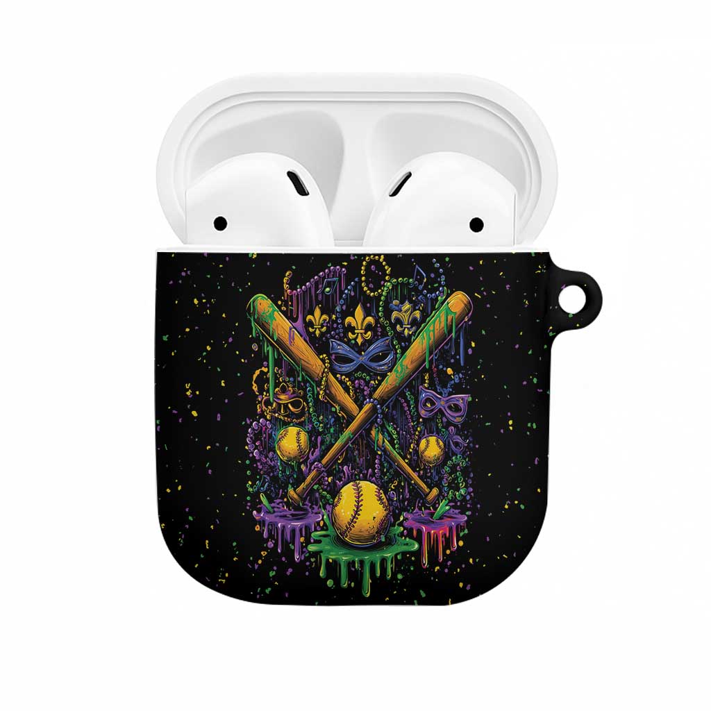 Mardi Gras Dripping AirPods Case Baseball Ice Cream Drip - Wonder Print Shop