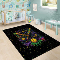 Mardi Gras Dripping Area Rug Baseball Ice Cream Drip - Wonder Print Shop
