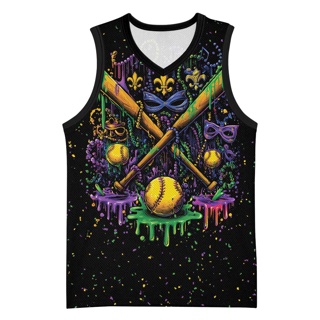 Mardi Gras Dripping Basketball Jersey Baseball Ice Cream Drip - Wonder Print Shop