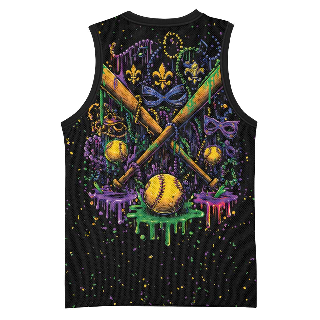 Mardi Gras Dripping Basketball Jersey Baseball Ice Cream Drip - Wonder Print Shop