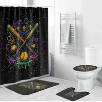 Mardi Gras Dripping Bathroom Set Baseball Ice Cream Drip - Wonder Print Shop