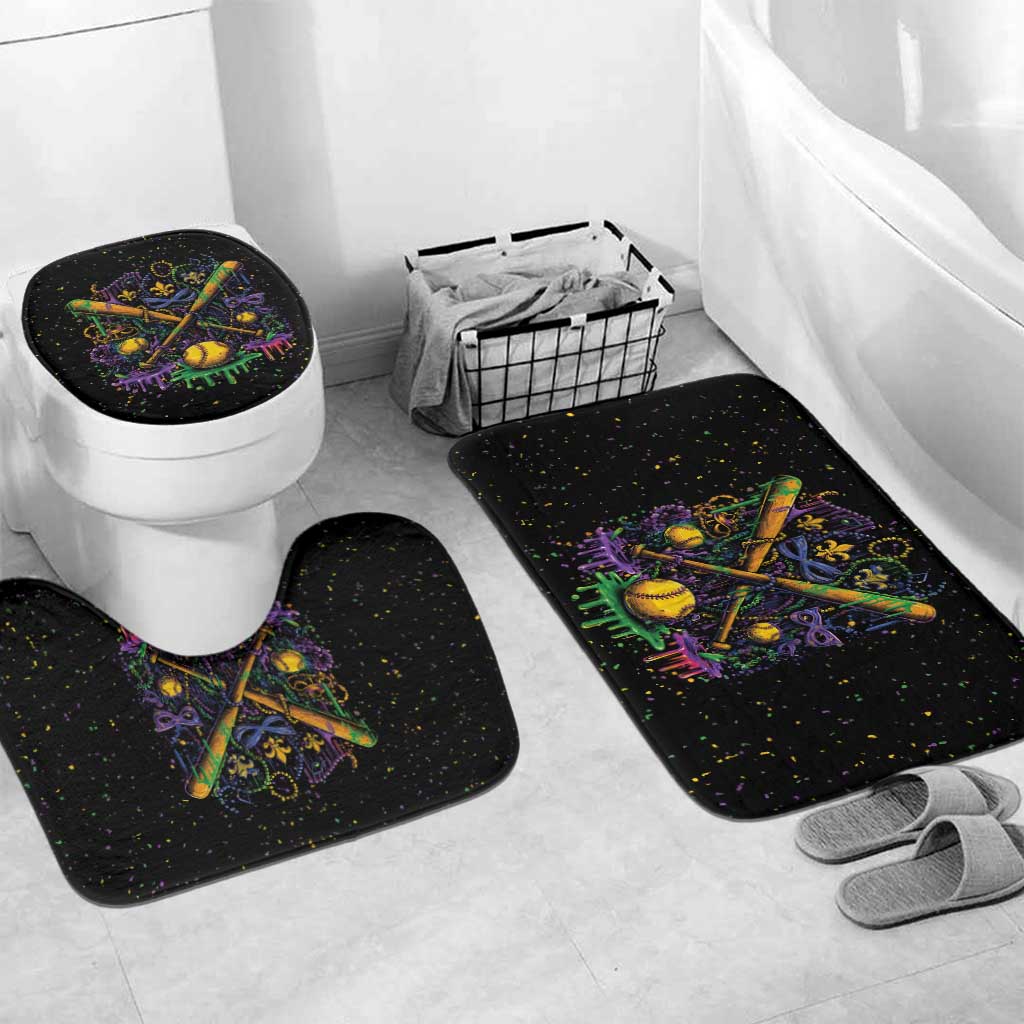 Mardi Gras Dripping Bathroom Set Baseball Ice Cream Drip - Wonder Print Shop