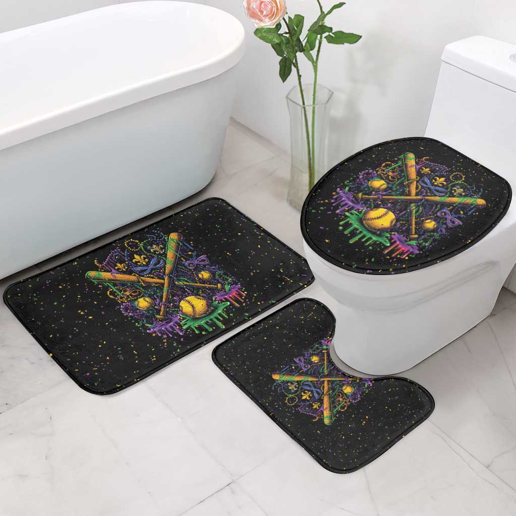 Mardi Gras Dripping Bathroom Set Baseball Ice Cream Drip - Wonder Print Shop