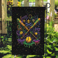 Mardi Gras Dripping Garden Flag Baseball Ice Cream Drip - Wonder Print Shop
