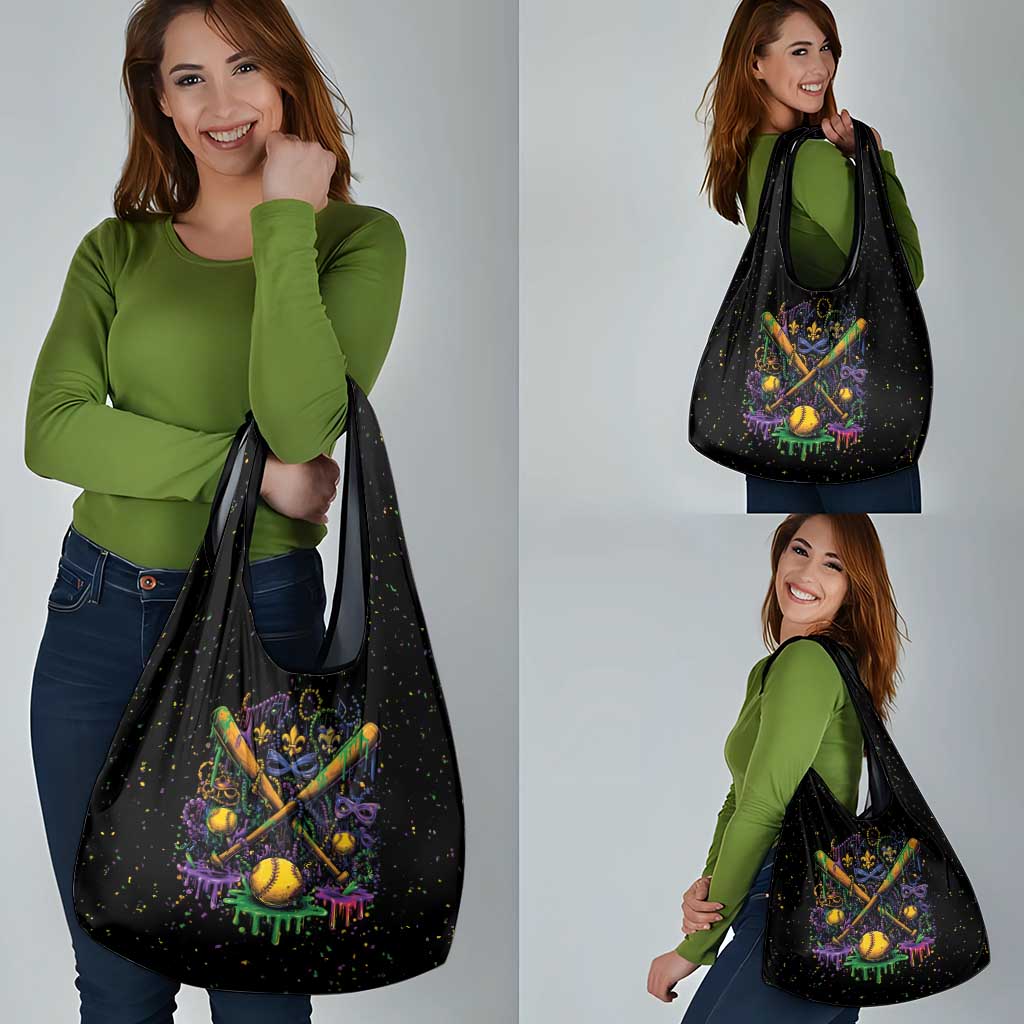 Mardi Gras Dripping Grocery Bag Baseball Ice Cream Drip - Wonder Print Shop