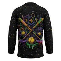 Mardi Gras Dripping Hockey Jersey Baseball Ice Cream Drip - Wonder Print Shop
