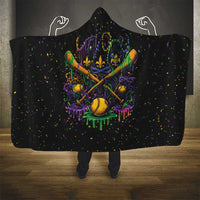 Mardi Gras Dripping Hooded Blanket Baseball Ice Cream Drip - Wonder Print Shop