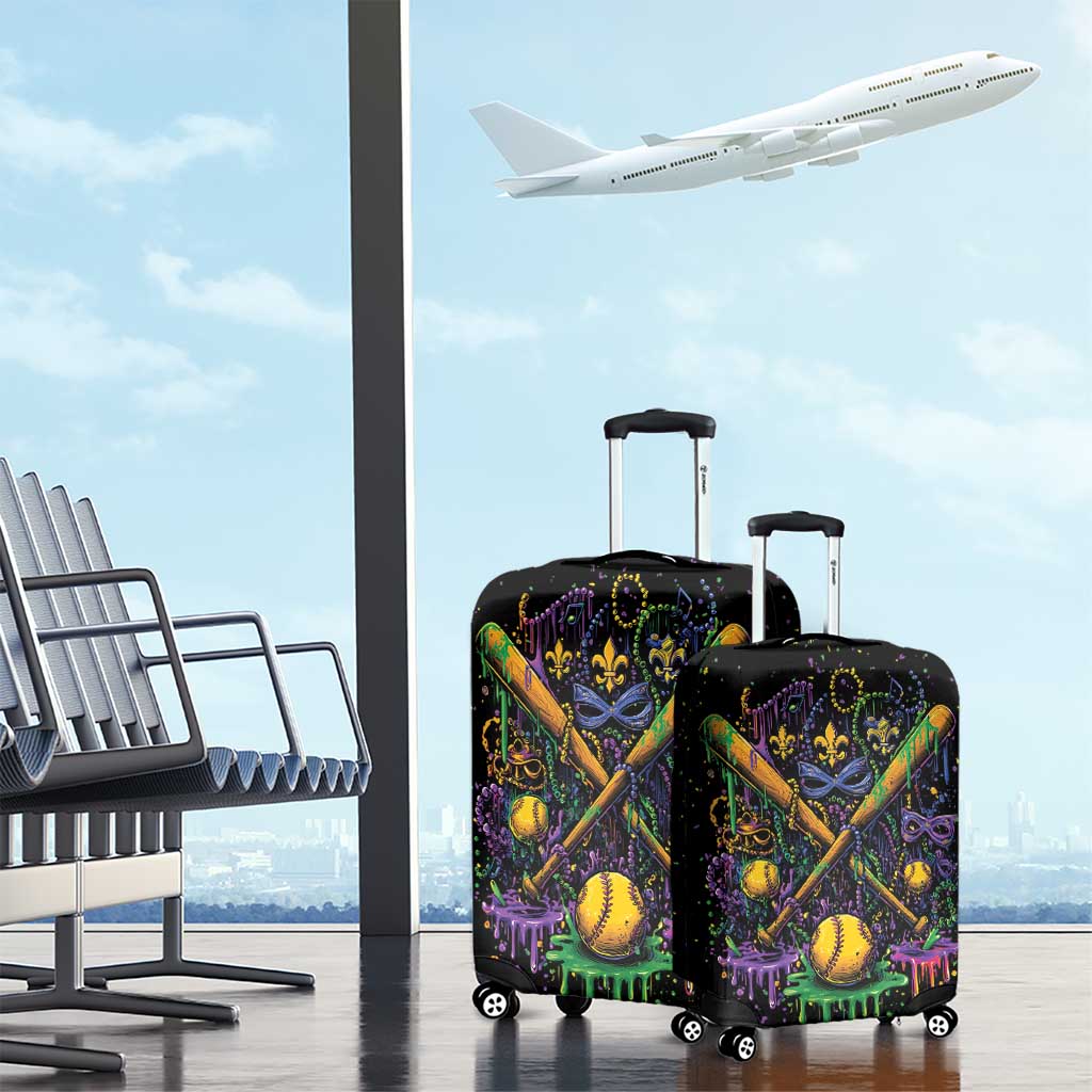 Mardi Gras Dripping Luggage Cover Baseball Ice Cream Drip - Wonder Print Shop