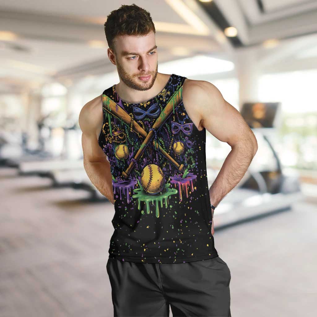 Mardi Gras Dripping Men Tank Top Baseball Ice Cream Drip - Wonder Print Shop