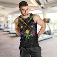 Mardi Gras Dripping Men Tank Top Baseball Ice Cream Drip - Wonder Print Shop