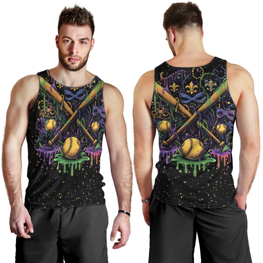 Mardi Gras Dripping Men Tank Top Baseball Ice Cream Drip - Wonder Print Shop