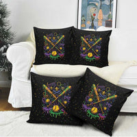 Mardi Gras Dripping Pillow Cover Baseball Ice Cream Drip - Wonder Print Shop