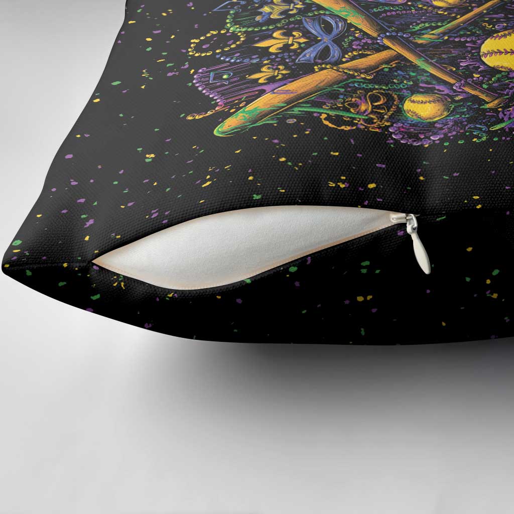 Mardi Gras Dripping Pillow Cover Baseball Ice Cream Drip - Wonder Print Shop