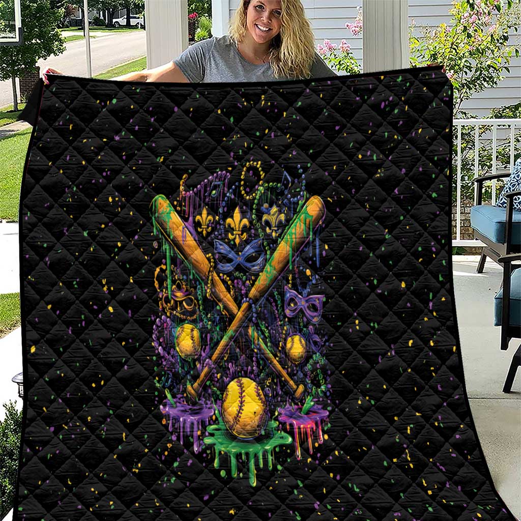 Mardi Gras Dripping Quilt Baseball Ice Cream Drip - Wonder Print Shop