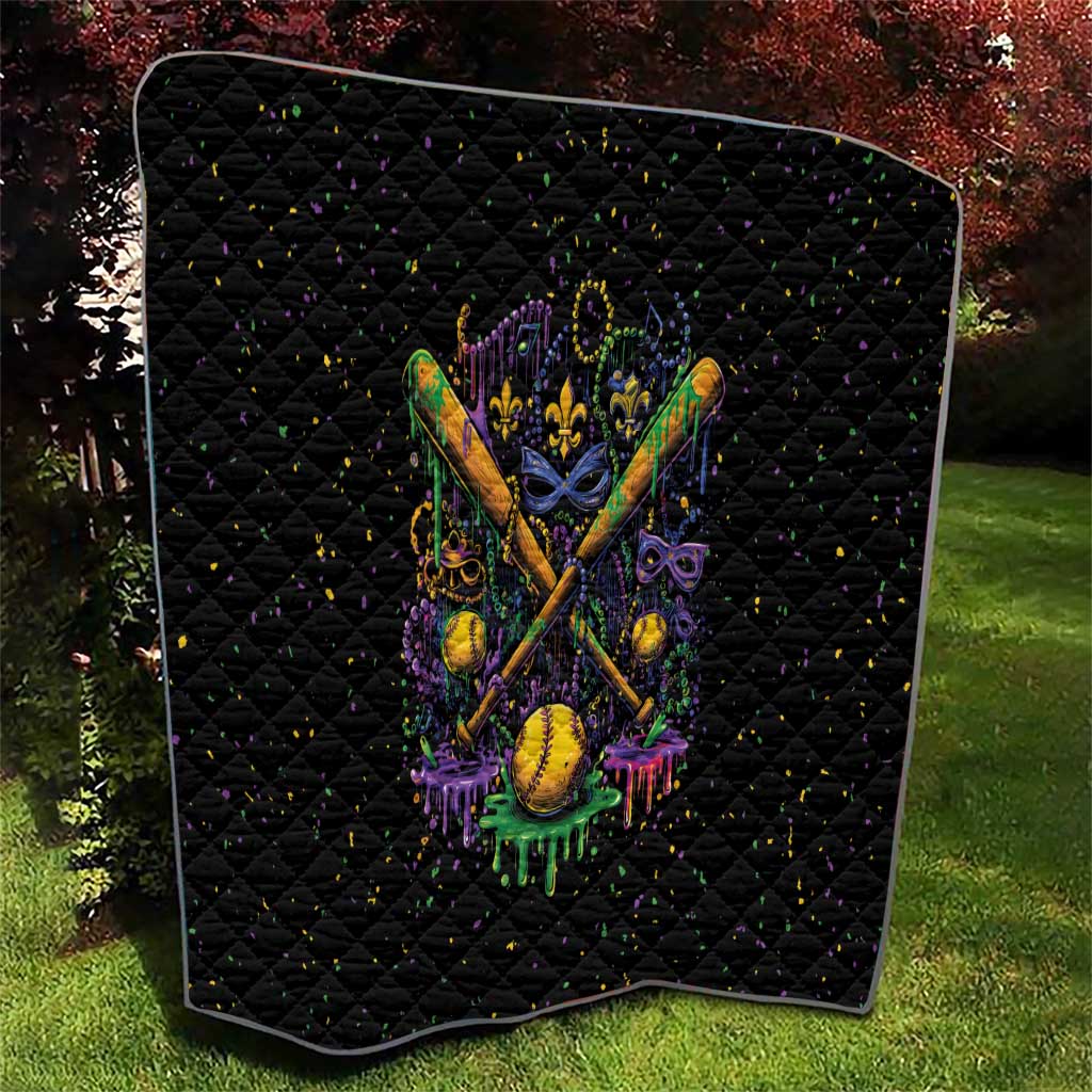 Mardi Gras Dripping Quilt Baseball Ice Cream Drip - Wonder Print Shop