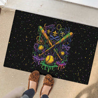 Mardi Gras Dripping Rubber Doormat Baseball Ice Cream Drip - Wonder Print Shop