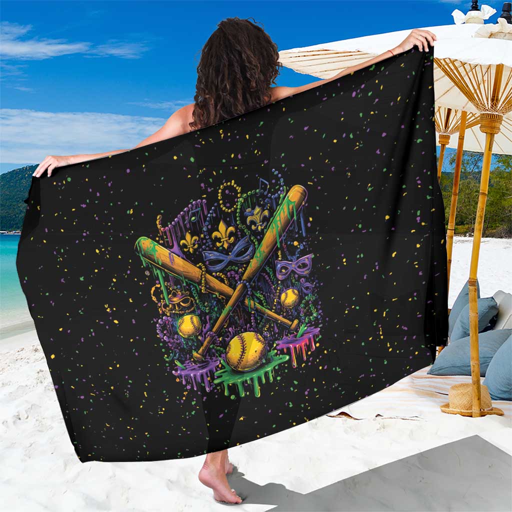 Mardi Gras Dripping Sarong Baseball Ice Cream Drip - Wonder Print Shop