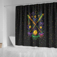 Mardi Gras Dripping Shower Curtain Baseball Ice Cream Drip - Wonder Print Shop