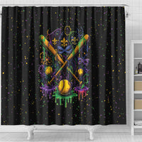 Mardi Gras Dripping Shower Curtain Baseball Ice Cream Drip - Wonder Print Shop