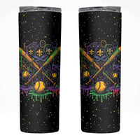 Mardi Gras Dripping Skinny Tumbler Baseball Ice Cream Drip - Wonder Print Shop