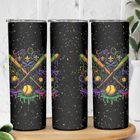 Mardi Gras Dripping Skinny Tumbler Baseball Ice Cream Drip - Wonder Print Shop