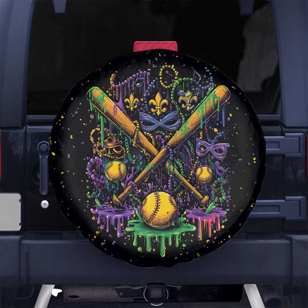 Mardi Gras Dripping Spare Tire Cover Baseball Ice Cream Drip - Wonder Print Shop