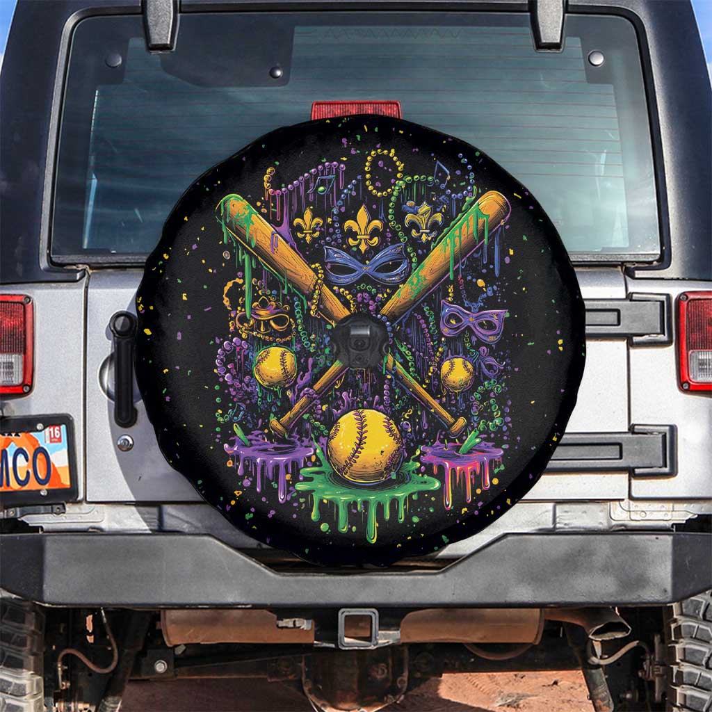 Mardi Gras Dripping Spare Tire Cover Baseball Ice Cream Drip - Wonder Print Shop
