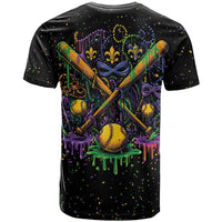 Mardi Gras Dripping T Shirt Baseball Ice Cream Drip - Wonder Print Shop