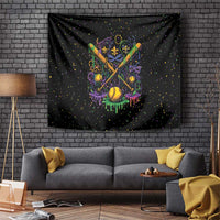 Mardi Gras Dripping Tapestry Baseball Ice Cream Drip - Wonder Print Shop