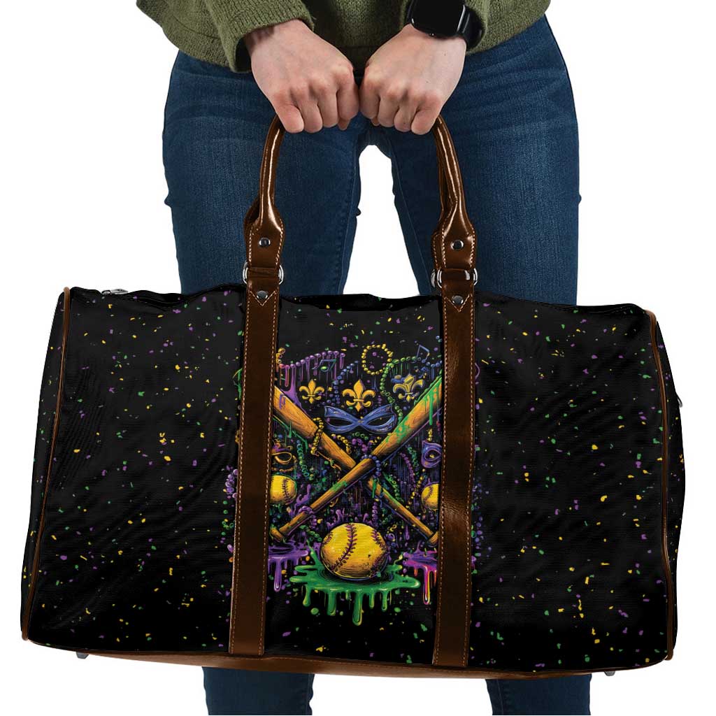 Mardi Gras Dripping Travel Bag Baseball Ice Cream Drip - Wonder Print Shop