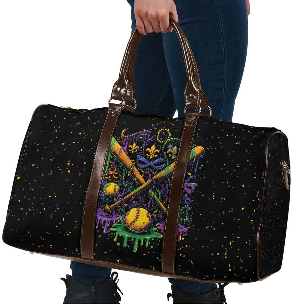 Mardi Gras Dripping Travel Bag Baseball Ice Cream Drip - Wonder Print Shop
