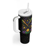 Mardi Gras Dripping Tumbler With Handle Baseball Ice Cream Drip - Wonder Print Shop