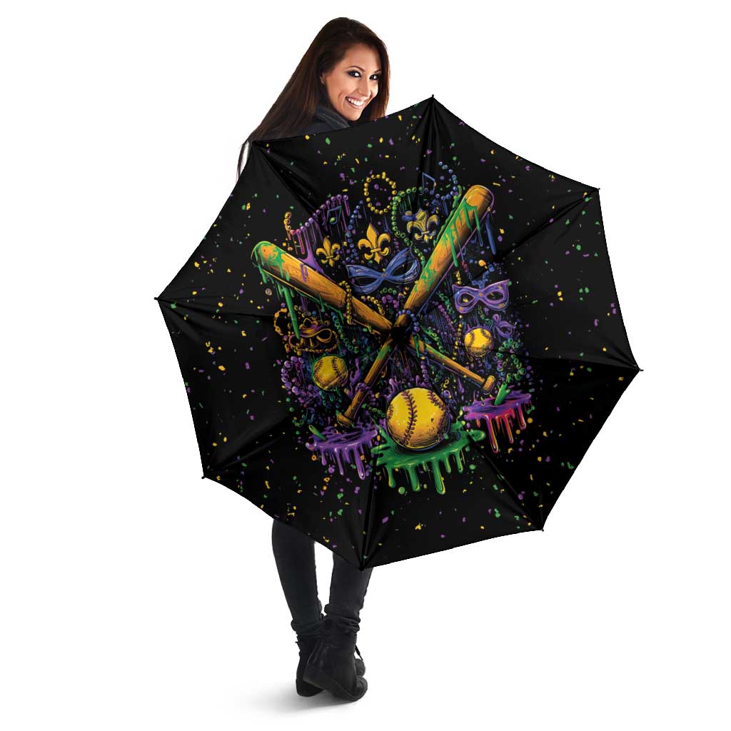 Mardi Gras Dripping Umbrella Baseball Ice Cream Drip - Wonder Print Shop