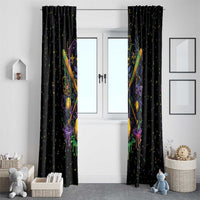 Mardi Gras Dripping Window Curtain Baseball Ice Cream Drip - Wonder Print Shop