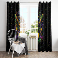Mardi Gras Dripping Window Curtain Baseball Ice Cream Drip - Wonder Print Shop