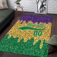 Custom Mardi Gras Dripping Area Rug Baseball Sparkling Drip Motif - Wonder Print Shop