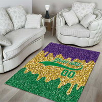 Custom Mardi Gras Dripping Area Rug Baseball Sparkling Drip Motif - Wonder Print Shop