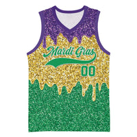 Custom Mardi Gras Dripping Basketball Jersey Baseball Sparkling Drip Motif - Wonder Print Shop