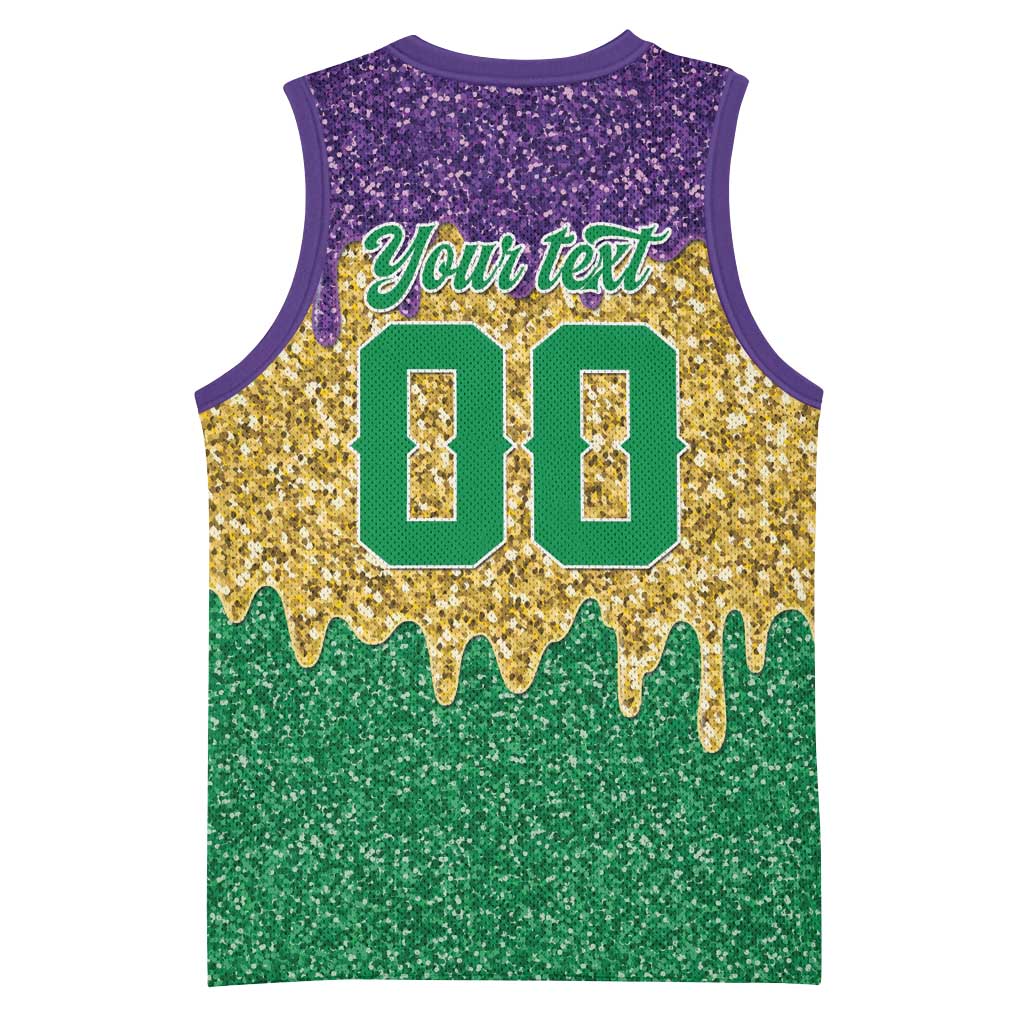 Custom Mardi Gras Dripping Basketball Jersey Baseball Sparkling Drip Motif - Wonder Print Shop