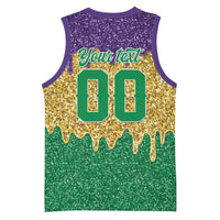 Custom Mardi Gras Dripping Basketball Jersey Baseball Sparkling Drip Motif - Wonder Print Shop