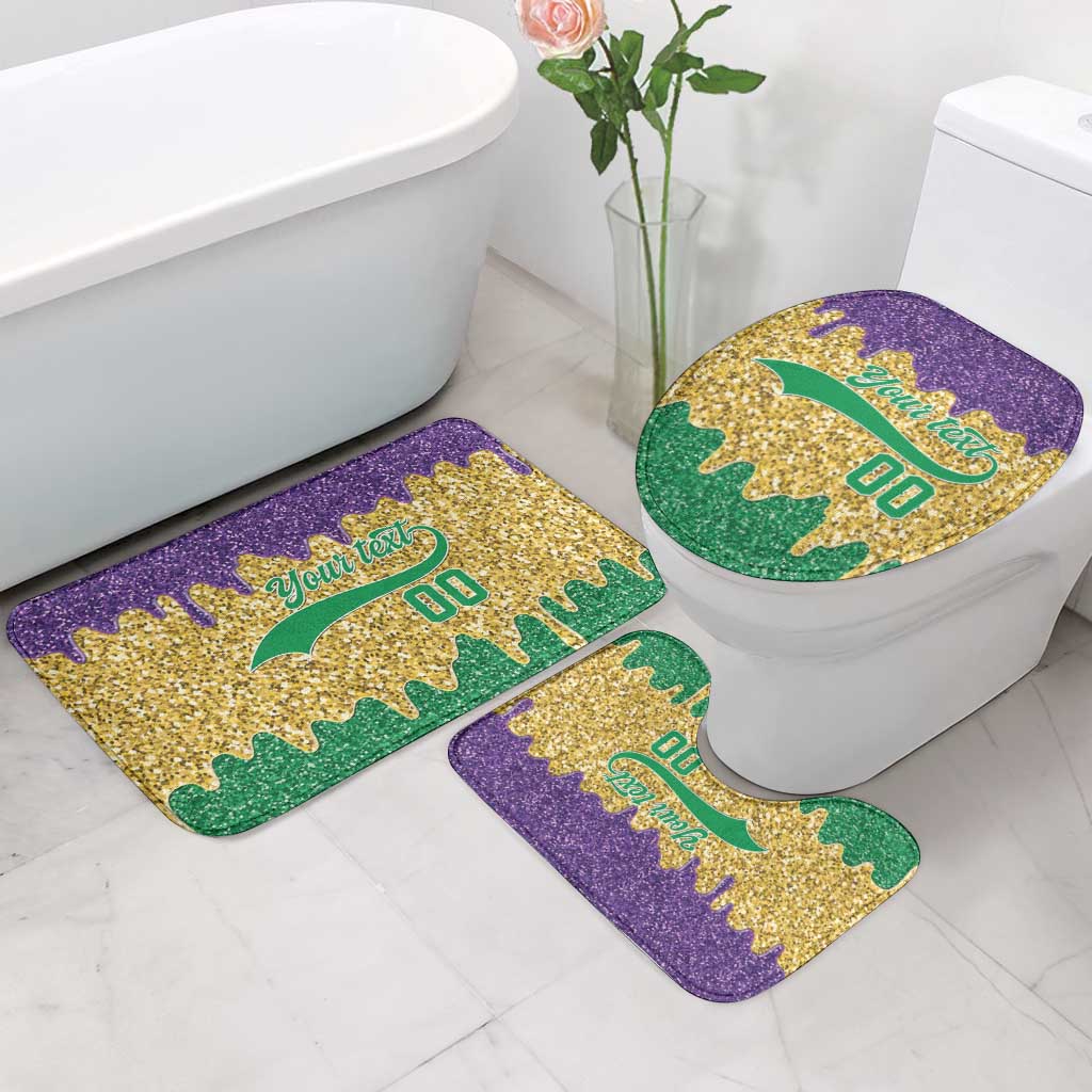 Custom Mardi Gras Dripping Bathroom Set Baseball Sparkling Drip Motif - Wonder Print Shop