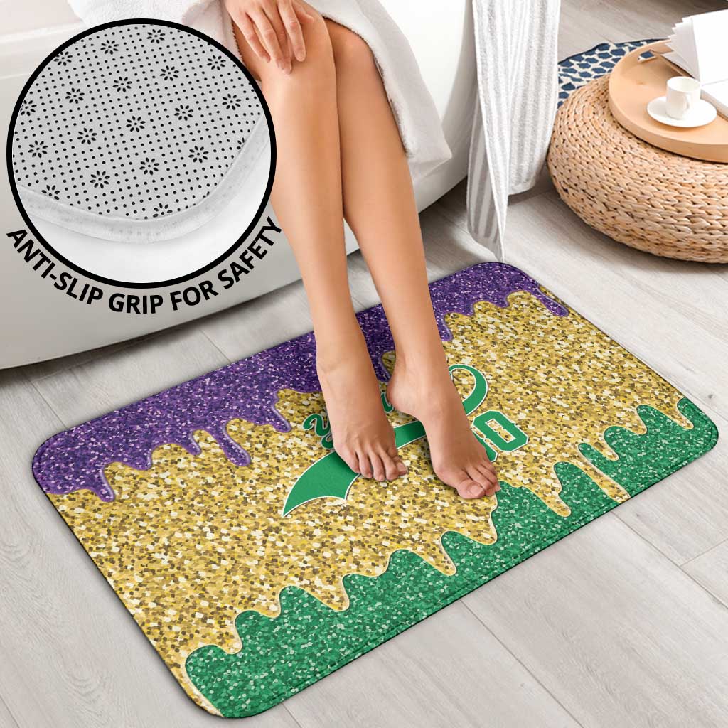 Custom Mardi Gras Dripping Bathroom Set Baseball Sparkling Drip Motif - Wonder Print Shop