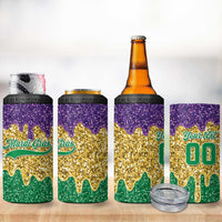 Custom Mardi Gras Dripping 4 in 1 Can Cooler Tumbler Baseball Sparkling Drip Motif - Wonder Print Shop
