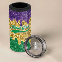 Custom Mardi Gras Dripping 4 in 1 Can Cooler Tumbler Baseball Sparkling Drip Motif - Wonder Print Shop