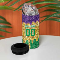 Custom Mardi Gras Dripping 4 in 1 Can Cooler Tumbler Baseball Sparkling Drip Motif - Wonder Print Shop