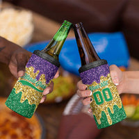 Custom Mardi Gras Dripping 4 in 1 Can Cooler Tumbler Baseball Sparkling Drip Motif - Wonder Print Shop