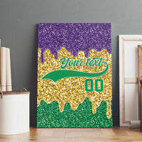 Custom Mardi Gras Dripping Canvas Wall Art Baseball Sparkling Drip Motif - Wonder Print Shop