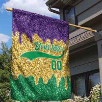 Custom Mardi Gras Dripping Garden Flag Baseball Sparkling Drip Motif - Wonder Print Shop