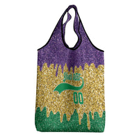 Custom Mardi Gras Dripping Grocery Bag Baseball Sparkling Drip Motif - Wonder Print Shop