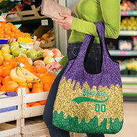 Custom Mardi Gras Dripping Grocery Bag Baseball Sparkling Drip Motif - Wonder Print Shop